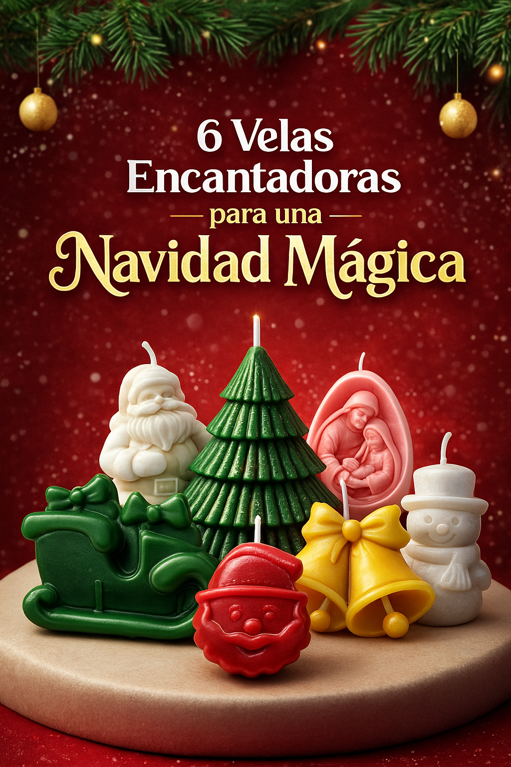 🎄¡Super Oferta! Kit de Velas Navideñas Artesanales x6🎄