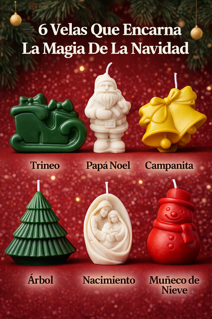 🎄¡Super Oferta! Kit de Velas Navideñas Artesanales x6🎄